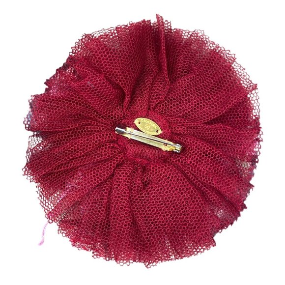 Vintage Chanel Red Tulle and Tweed Brooch - Picture 5 of 6
